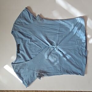 Brandy Mellville blue crop top v neck size small